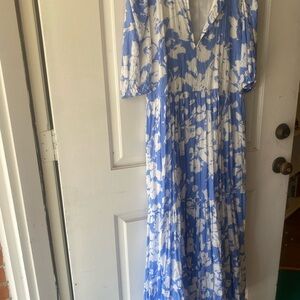 Hyacinth House Blue and White Floral Dress